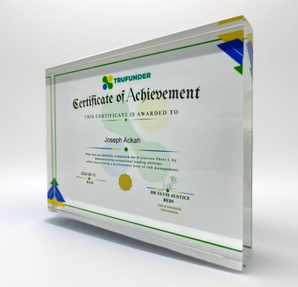 ACRYLIC PROP FIRM CERTIFICATE PLAQUE - Image 5