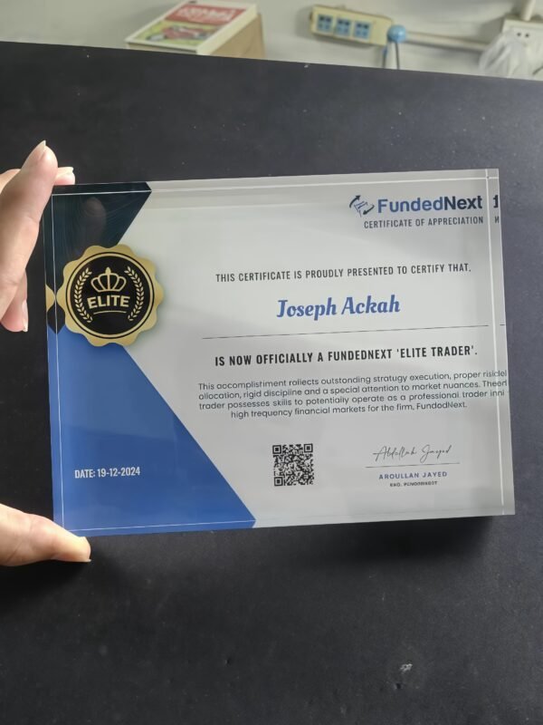 ACRYLIC FUNDED CERTIFICATE PLAQUE - Image 2