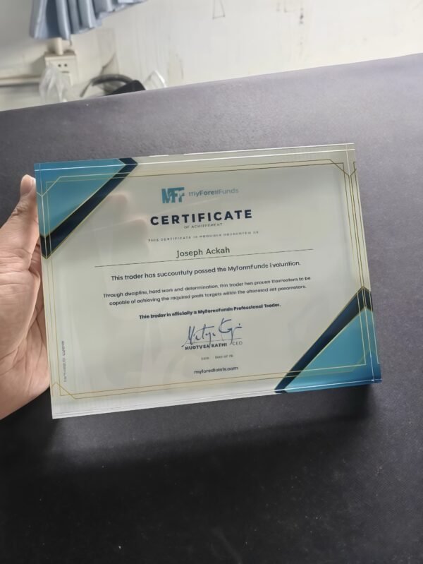 ACRYLIC FUNDED CERTIFICATE PLAQUE - Image 3